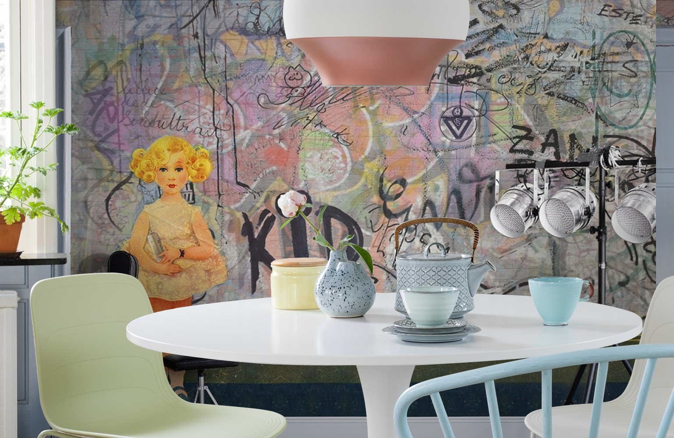 Обои P201801-8 фото в интерьере кухни