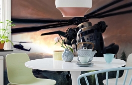 Обои 1446 lev5 808 фото в интерьере кухни превью