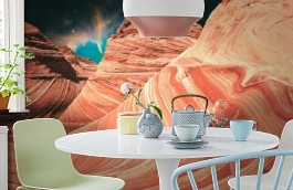 Обои 4500013 фото в интерьере кухни превью