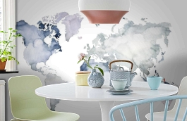 Обои 100549 фото в интерьере кухни превью