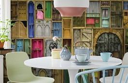 Обои 1455 lev5 809 фото в интерьере кухни превью