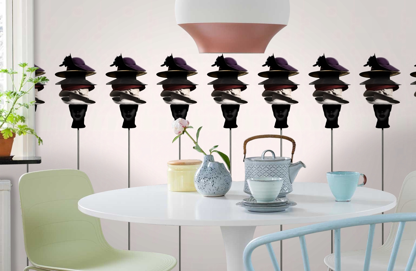 Обои DM230-1 фото в интерьере кухни