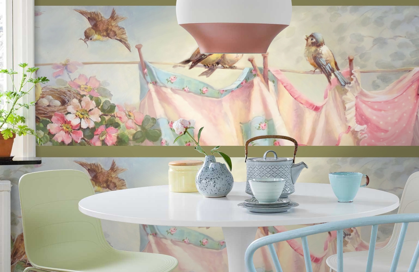 Обои CBB2221 фото в интерьере кухни