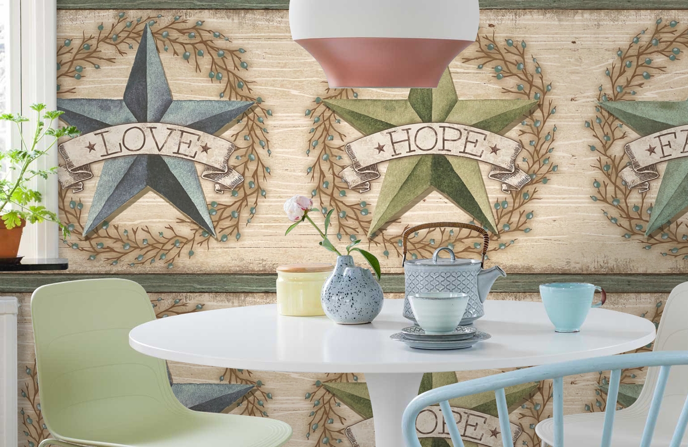 Обои CBB2252 фото в интерьере кухни