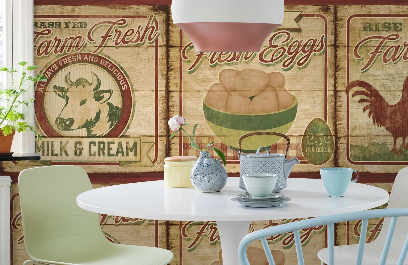 Обои CBB2262 фото в интерьере кухни