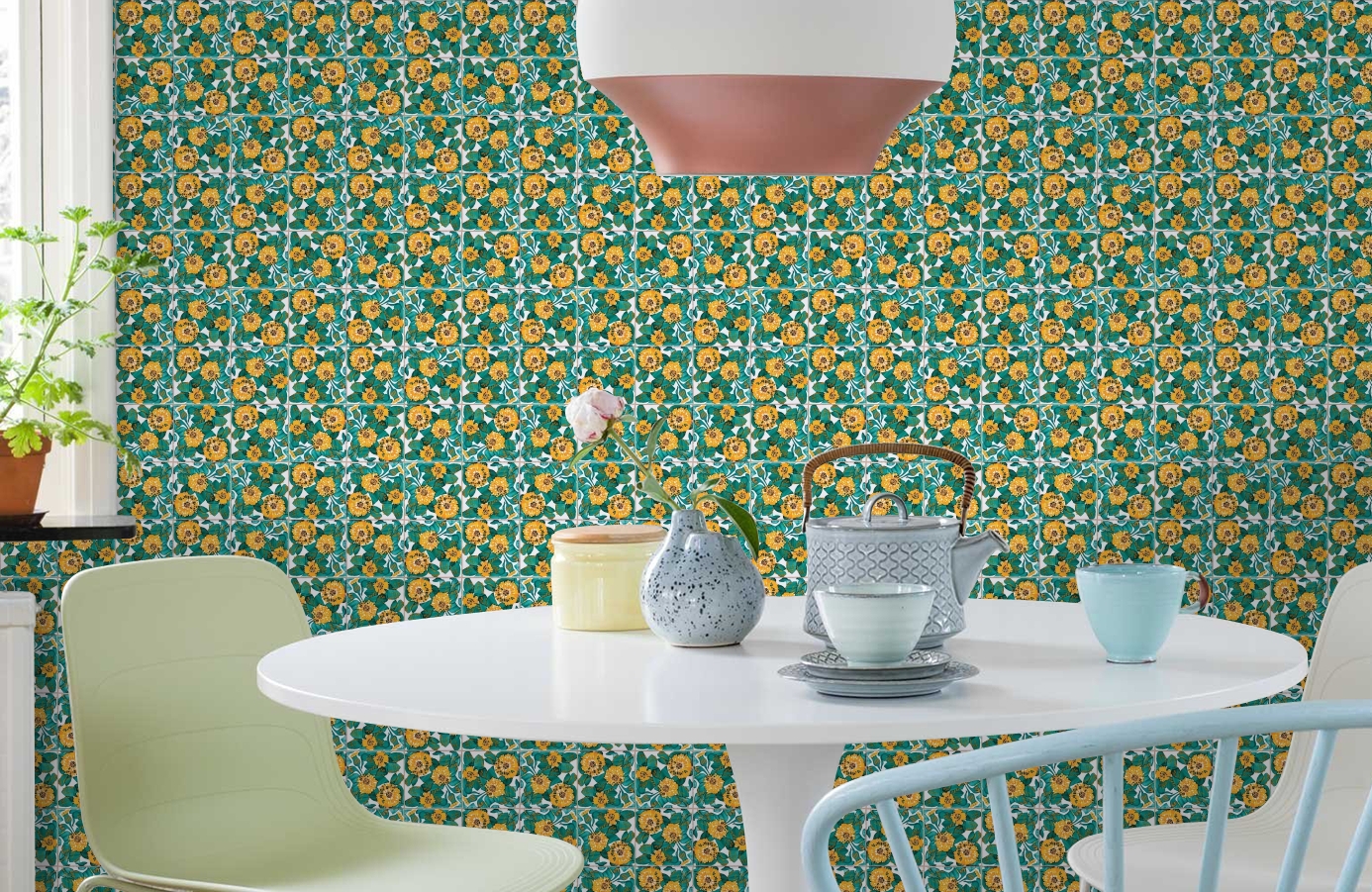 Обои 3000022 фото в интерьере кухни