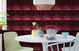 Обои 374 BORDEAUX фото в интерьере кухни превью