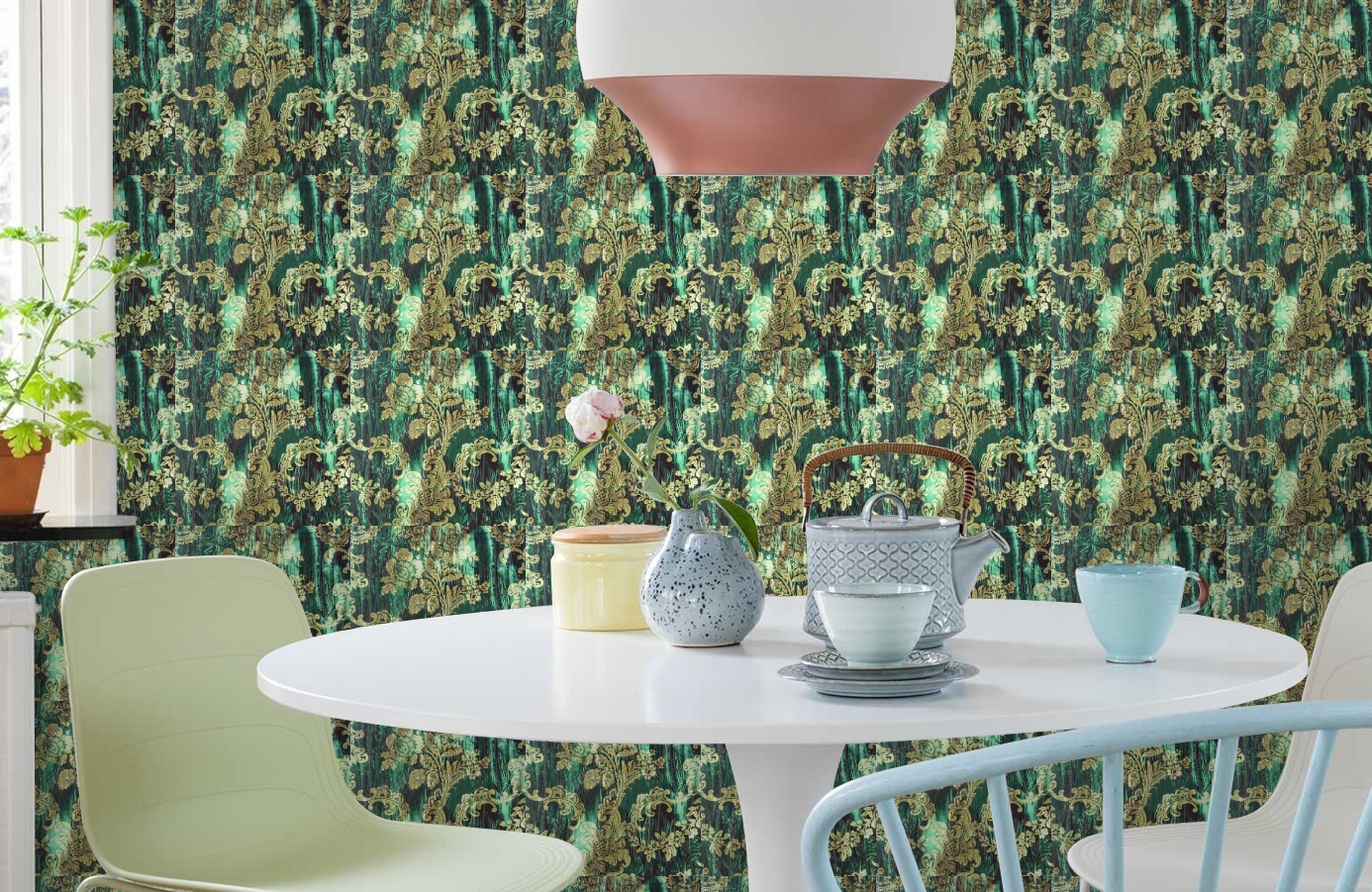 Обои GEORGES-SAND-P_-05 фото в интерьере кухни