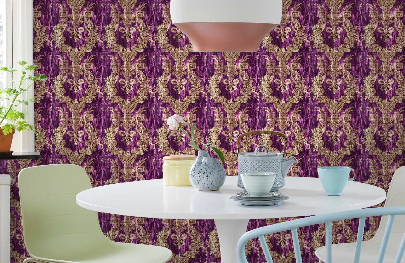 Обои GEORGES-SAND-P_-07 фото в интерьере кухни