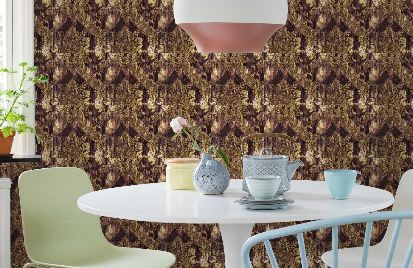 Обои GEORGES-SAND-P_-11 фото в интерьере кухни