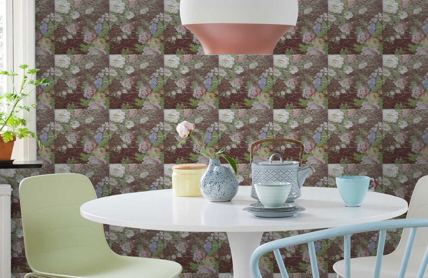 Обои ROSES_ANCIENNES_P__14 фото в интерьере кухни