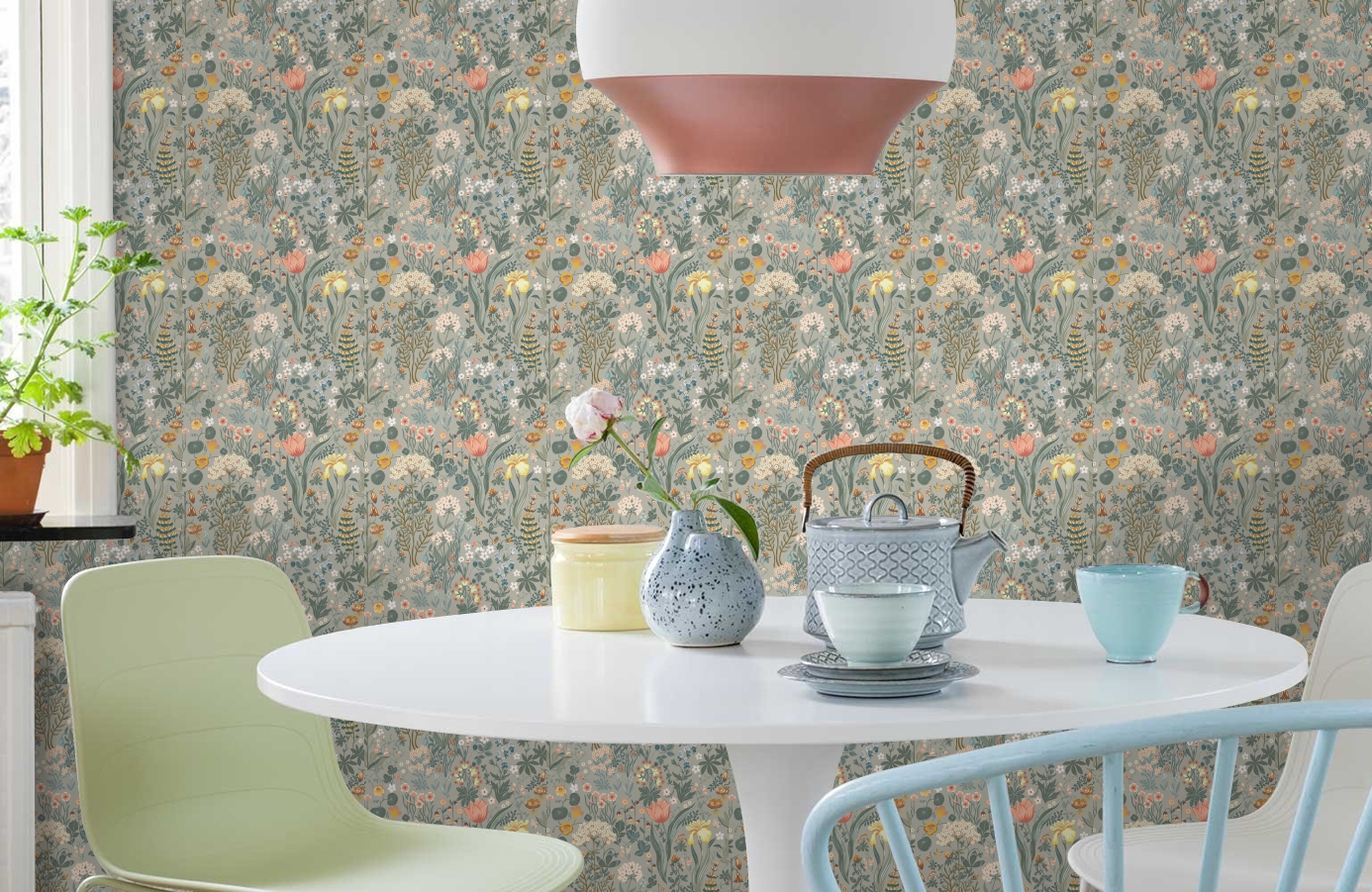 Обои 2054 фото в интерьере кухни