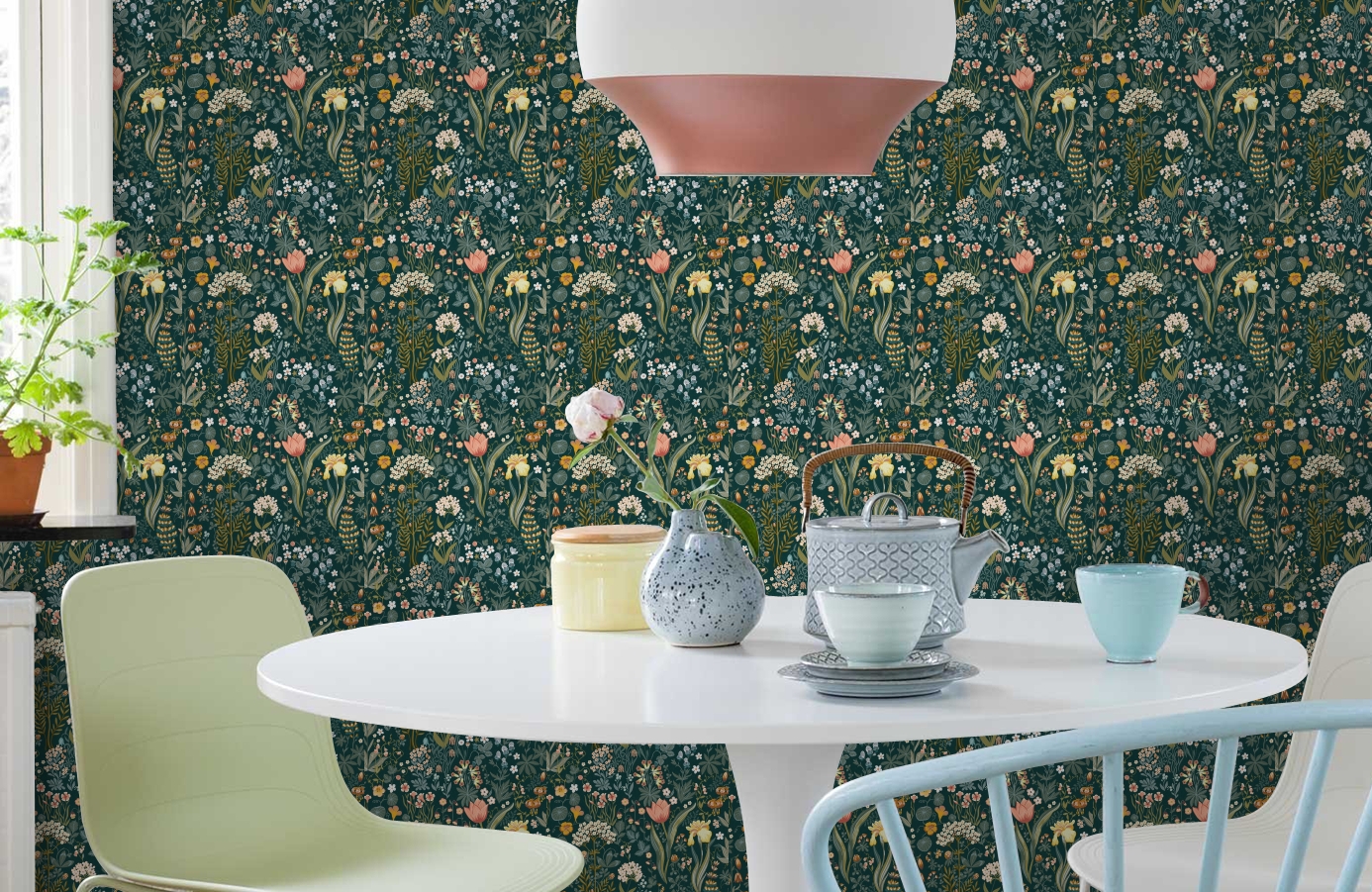 Обои 2055 фото в интерьере кухни