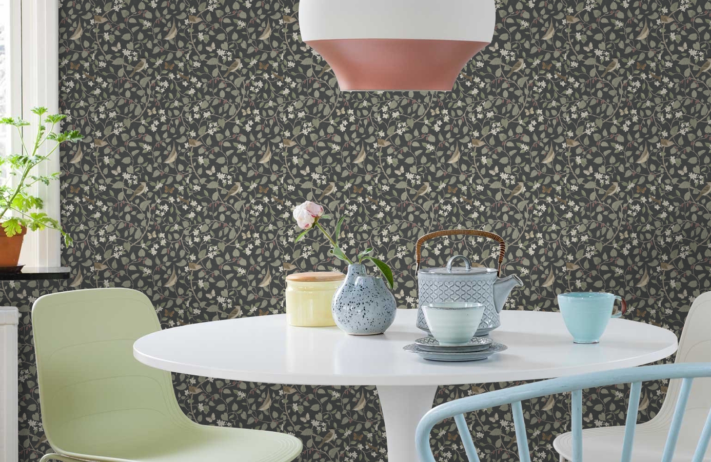 Обои 2057 фото в интерьере кухни