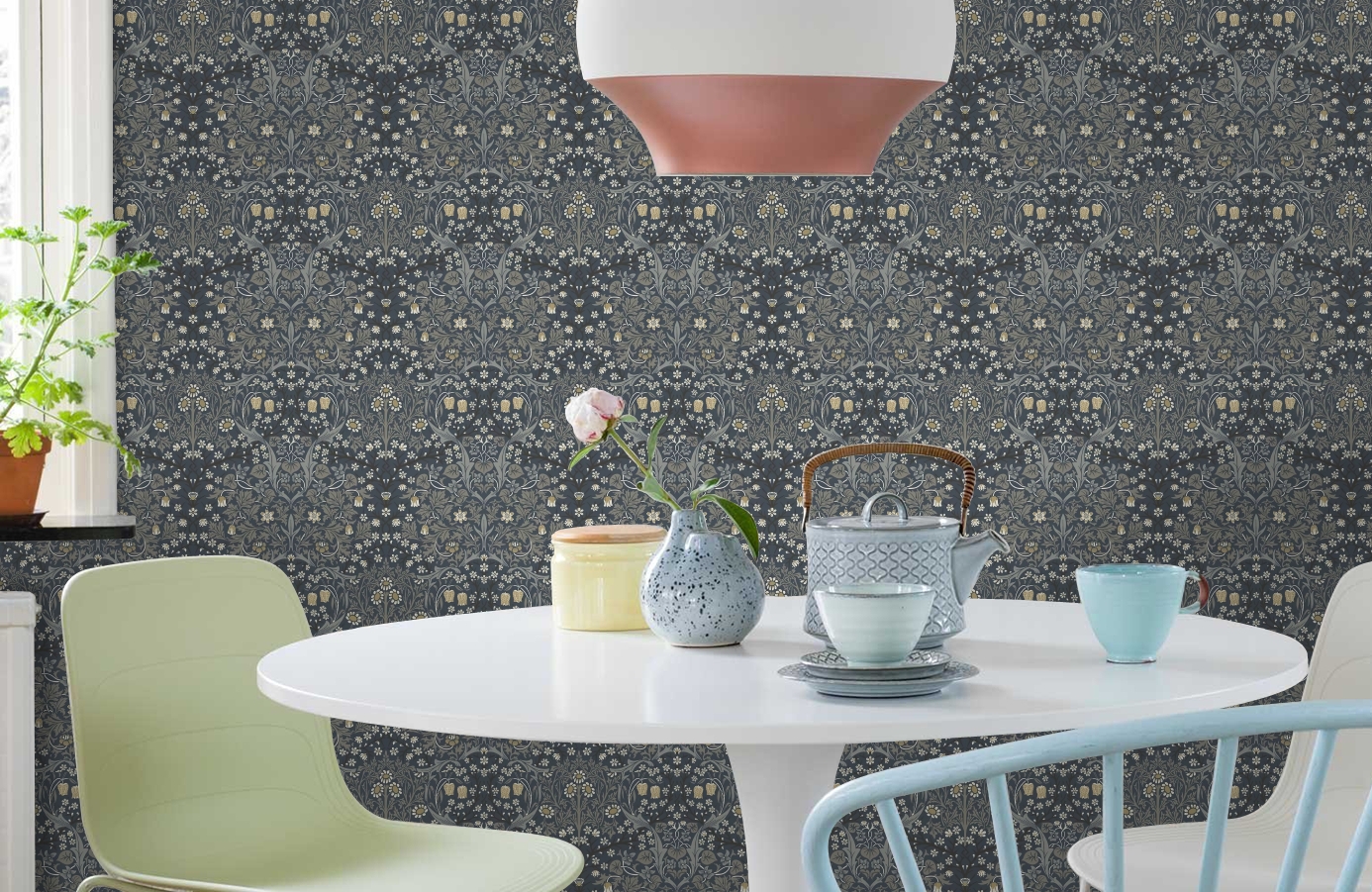 Обои KT20202 фото в интерьере кухни