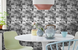 Обои Pinboard Charcoal фото в интерьере кухни превью