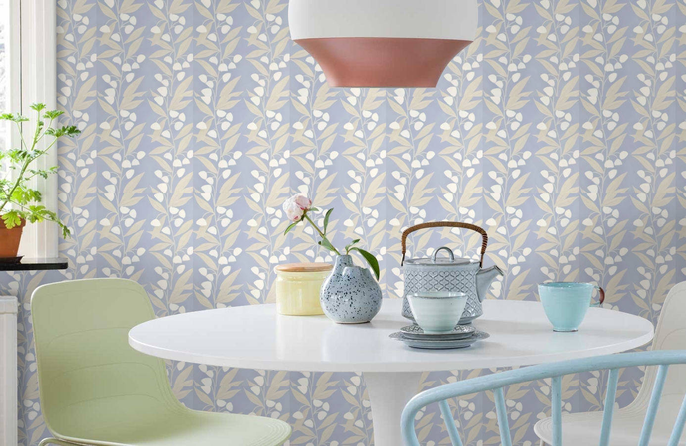 Обои PW78020-6 фото в интерьере кухни