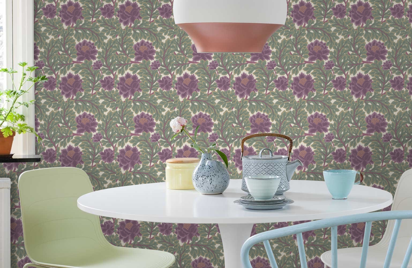 Обои 95-5027 фото в интерьере кухни