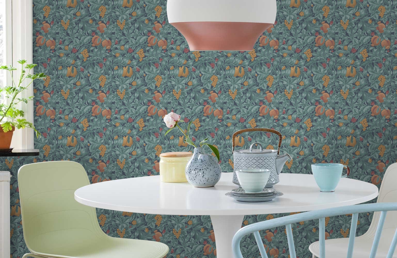 Обои 95-6035 фото в интерьере кухни