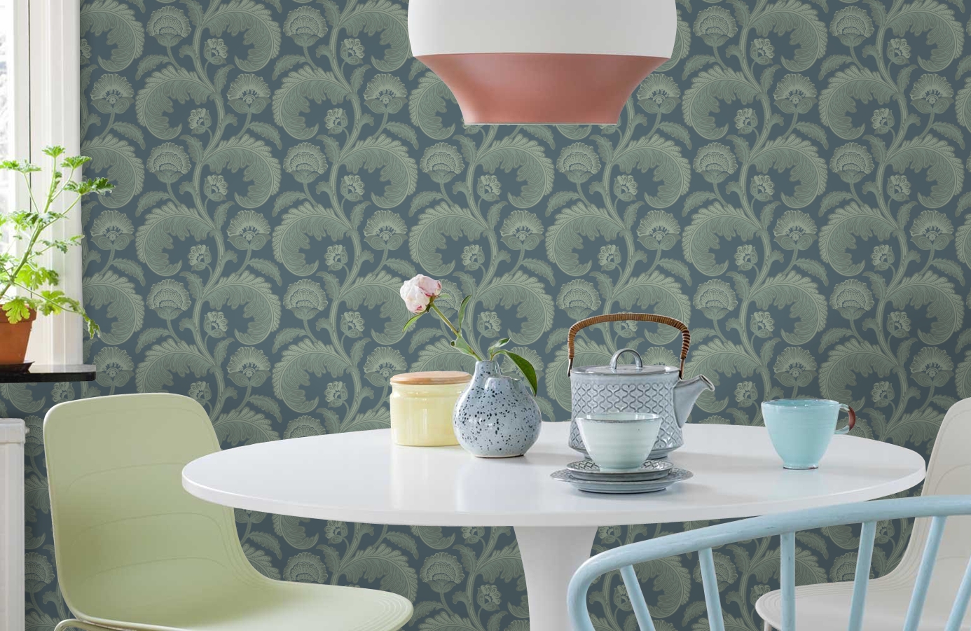 Обои 116-1004 фото в интерьере кухни