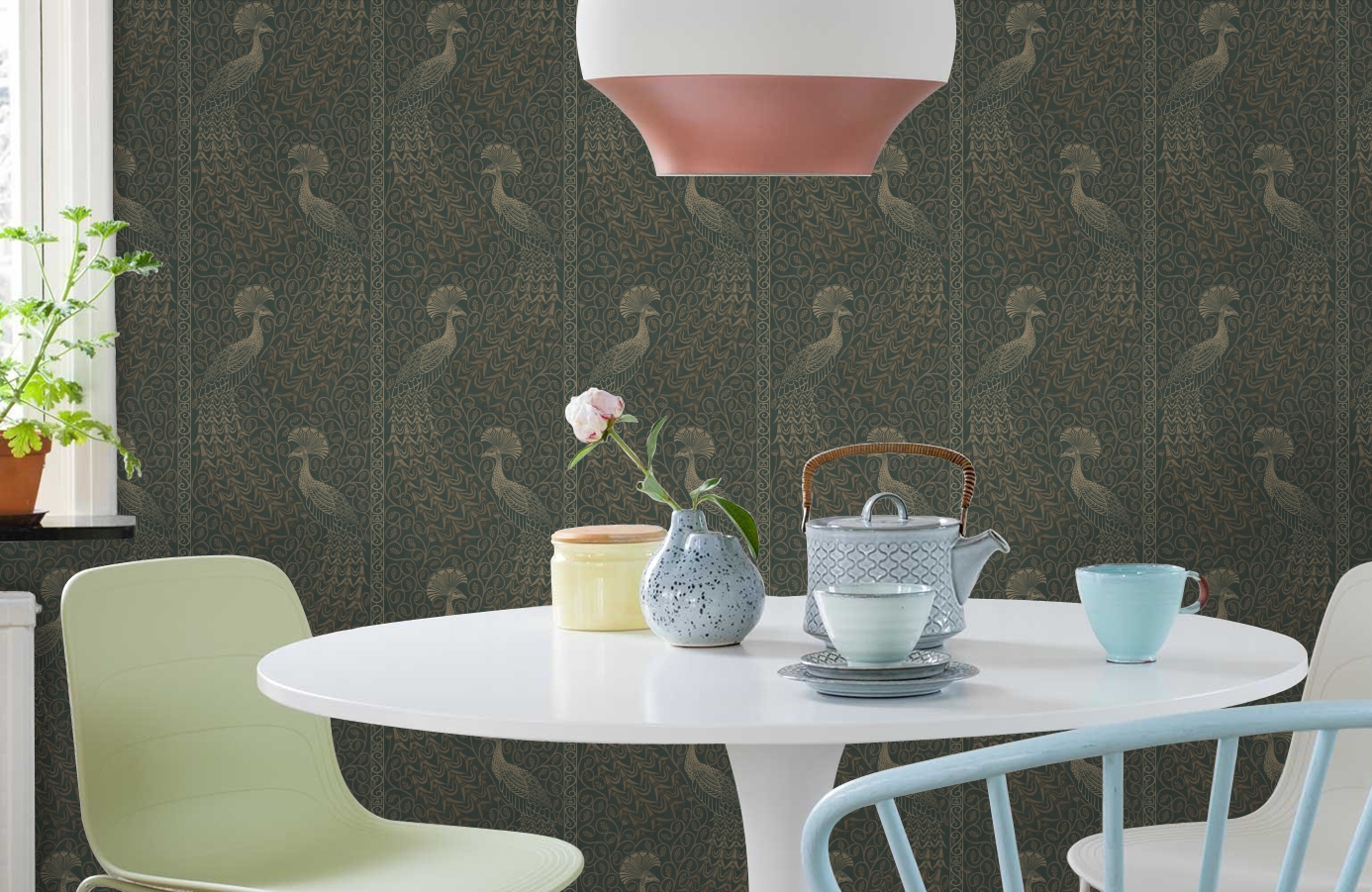 Обои 116-3009 фото в интерьере кухни