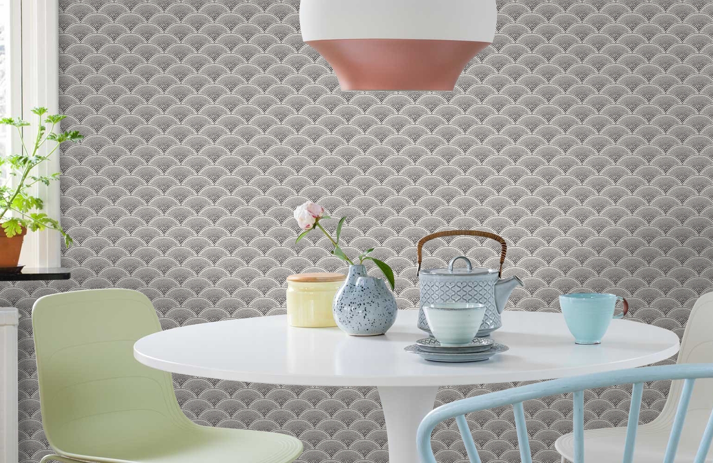 Обои 89-4014 фото в интерьере кухни