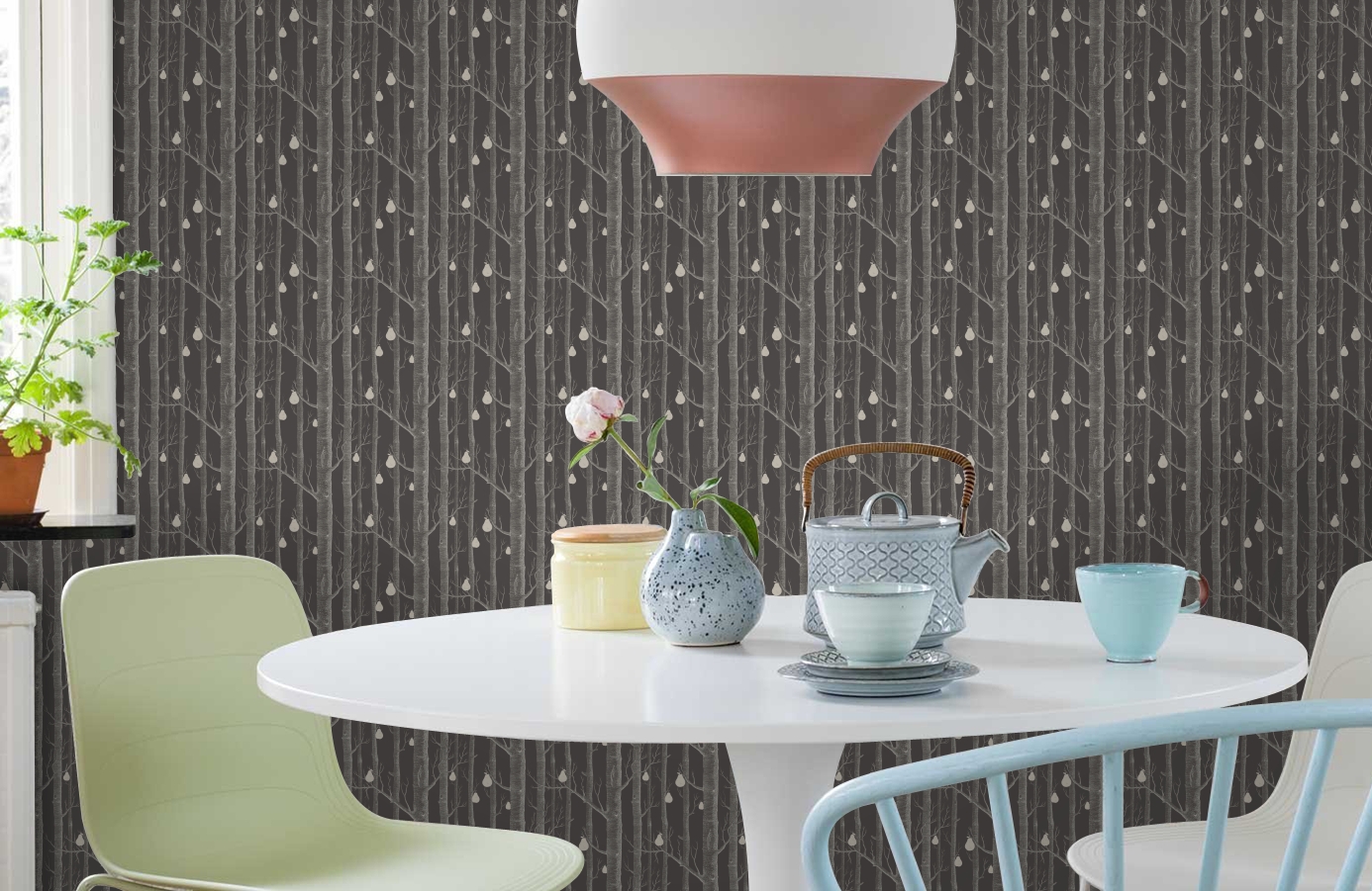 Обои 95-5031 фото в интерьере кухни