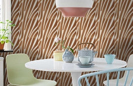 Обои Damara 11-Copper фото в интерьере кухни превью