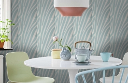 Обои Damara 48-Aqua фото в интерьере кухни превью