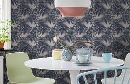 Обои Mink Blue 531 фото в интерьере кухни превью