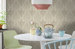 Обои Topoli 37-Cream фото в интерьере кухни превью