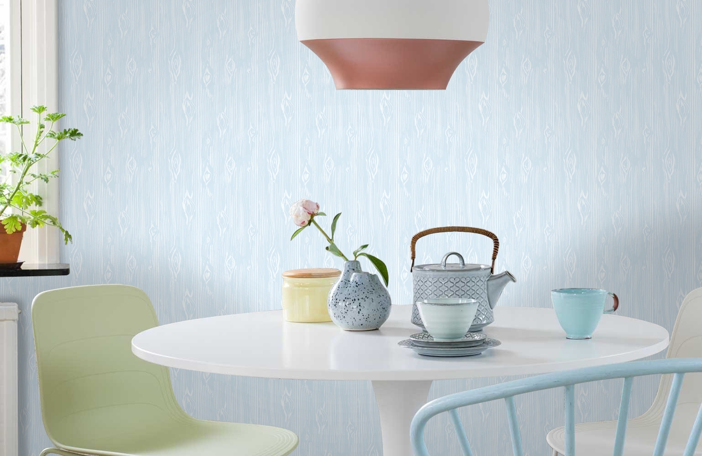 Обои TOT47211 фото в интерьере кухни