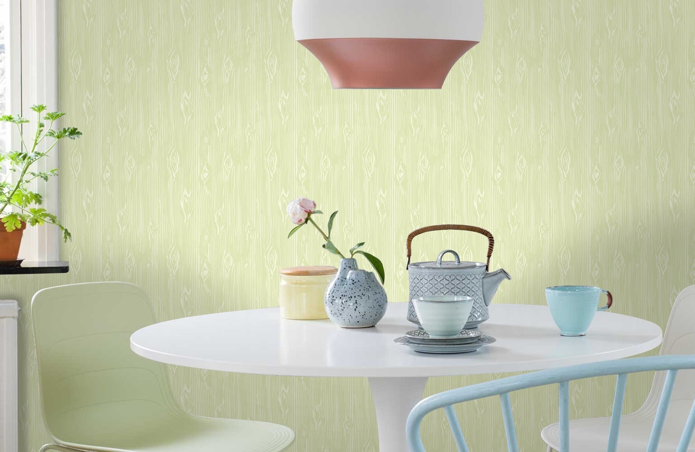 Обои TOT47212 фото в интерьере кухни