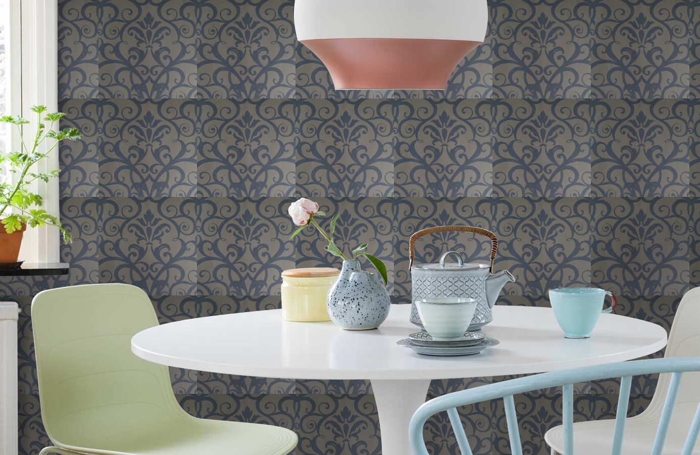 Обои 5127 фото в интерьере кухни