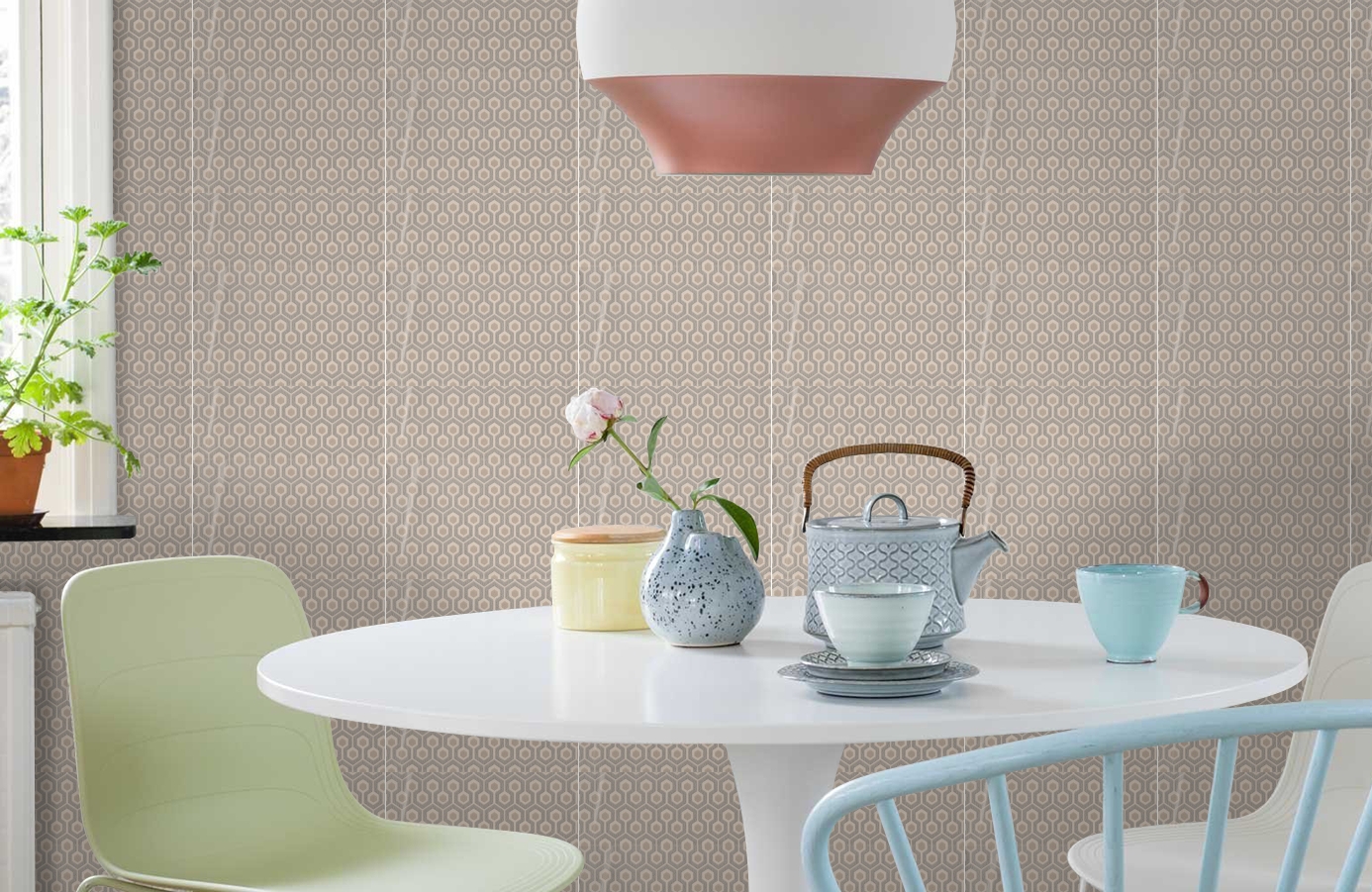 Обои 5136 фото в интерьере кухни