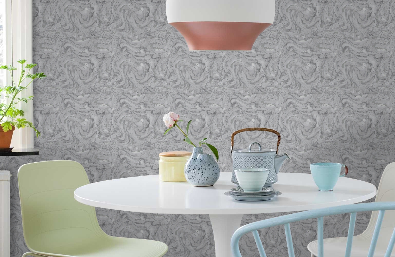 Обои 90122 фото в интерьере кухни