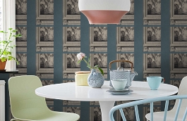 Обои Printroom-Cobaltblue-Wpcw фото в интерьере кухни превью