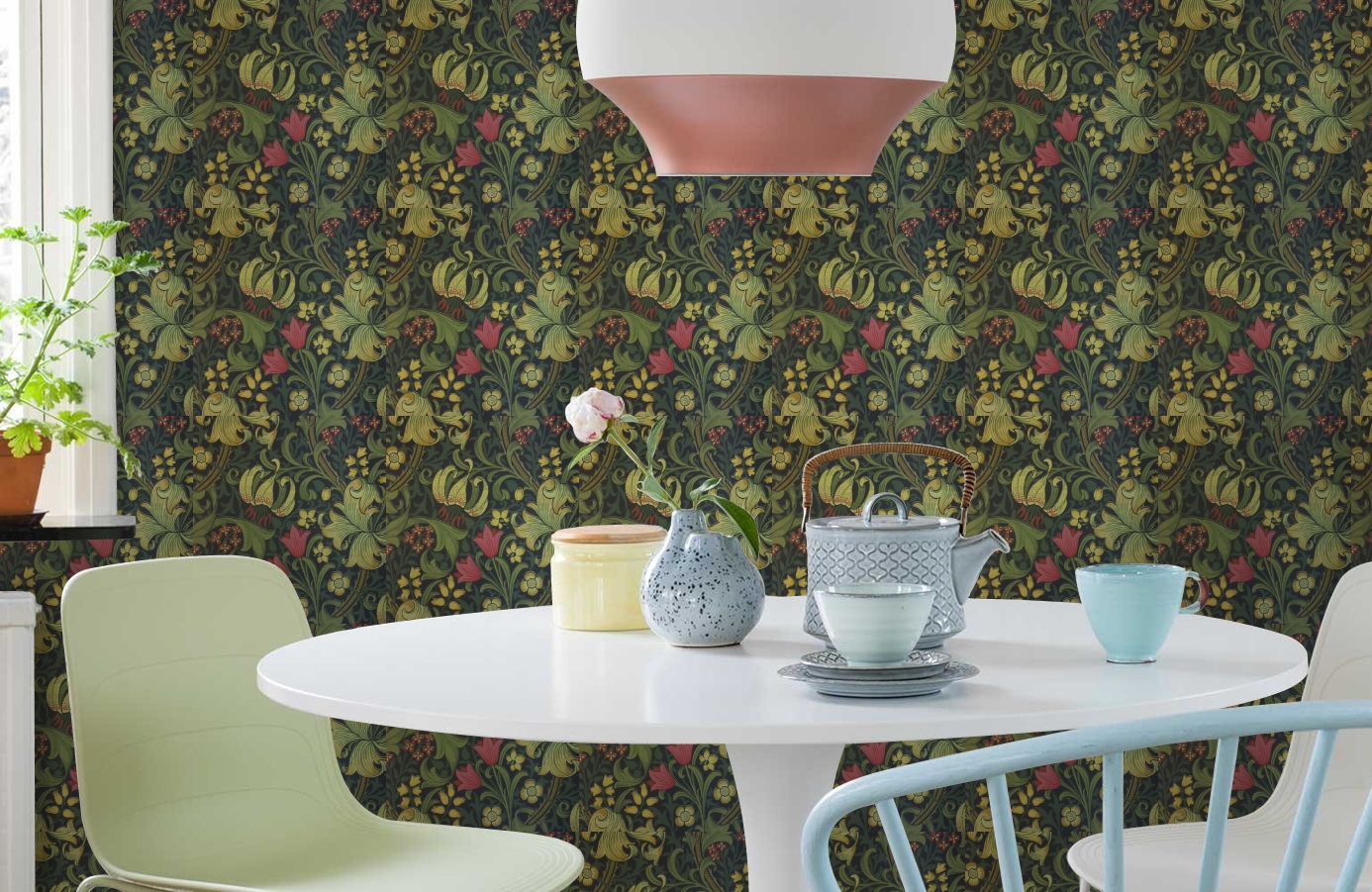 Обои 210403 фото в интерьере кухни