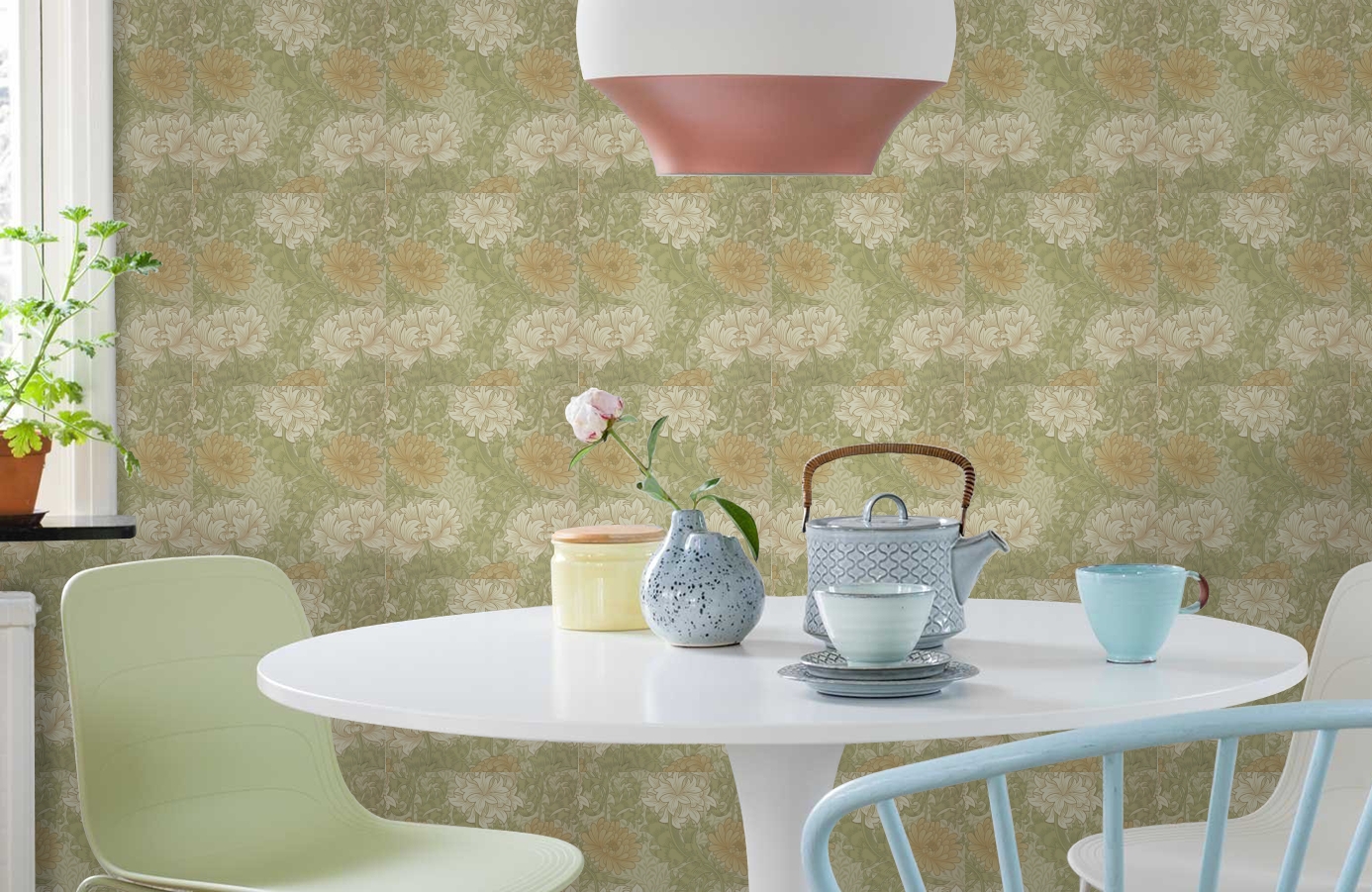 Обои 212545 фото в интерьере кухни