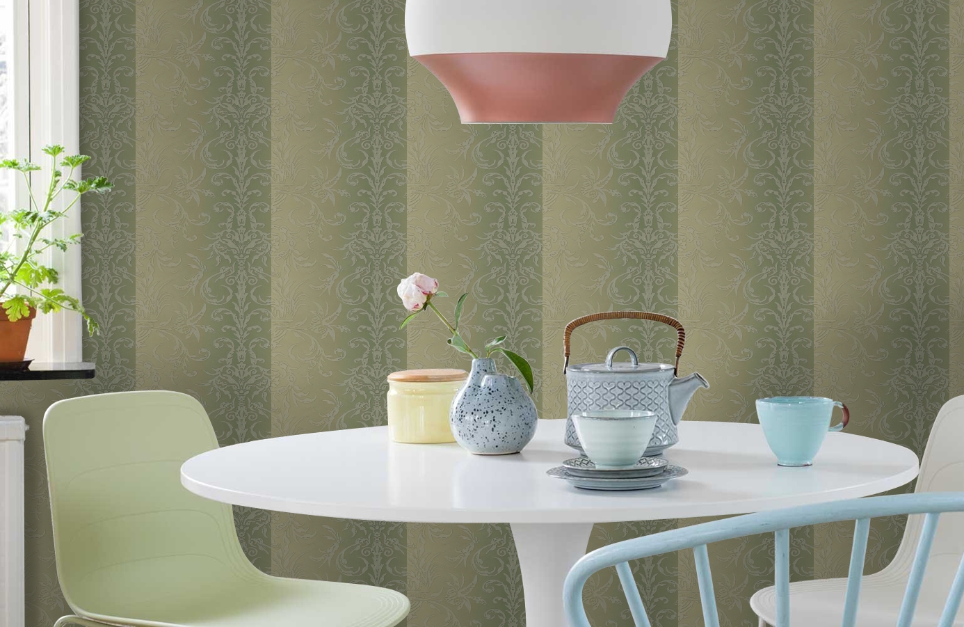 Обои HMY57565 фото в интерьере кухни