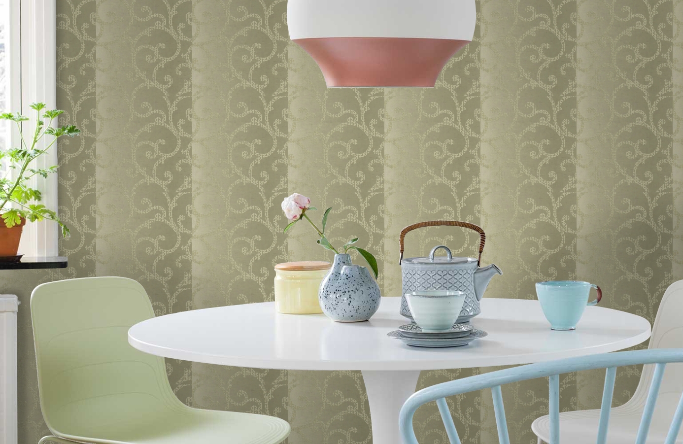 Обои HMY57607 фото в интерьере кухни