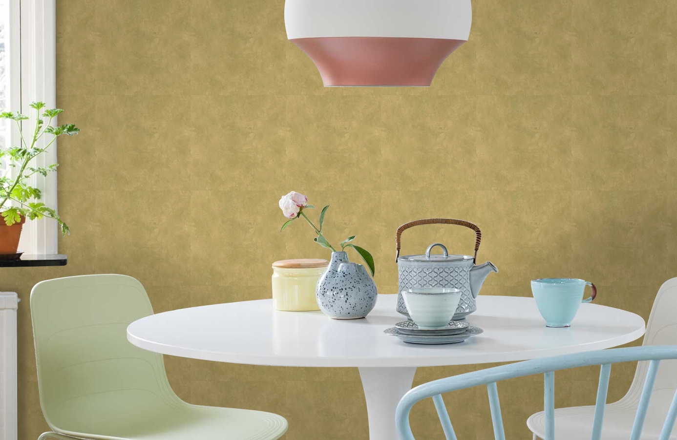 Обои HMY57665 фото в интерьере кухни