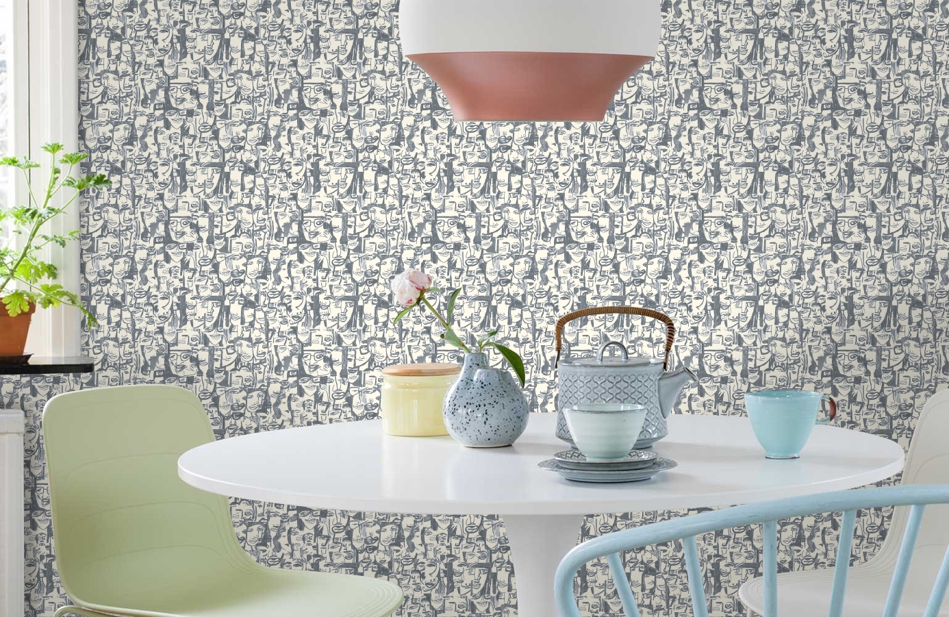 Обои 1994-1 9 фото в интерьере кухни