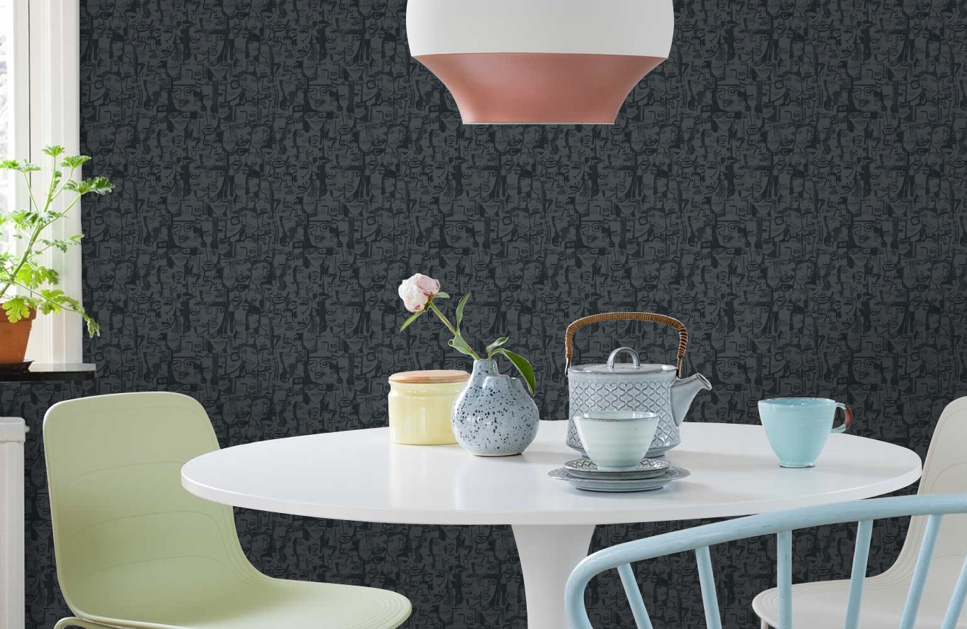 Обои 1994-2 9 фото в интерьере кухни