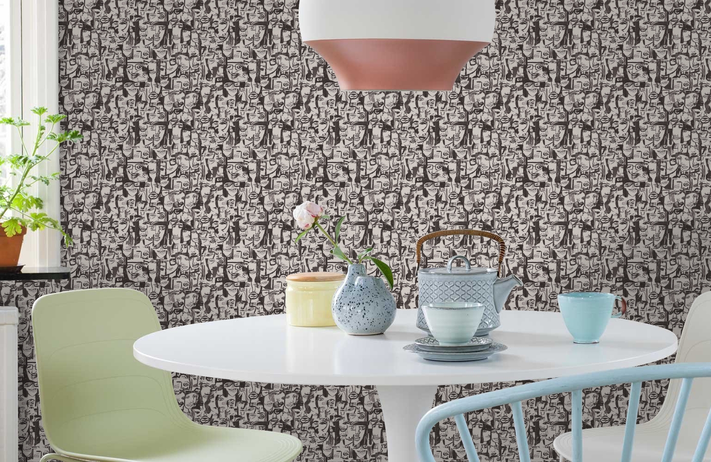 Обои 1994-4 9 фото в интерьере кухни