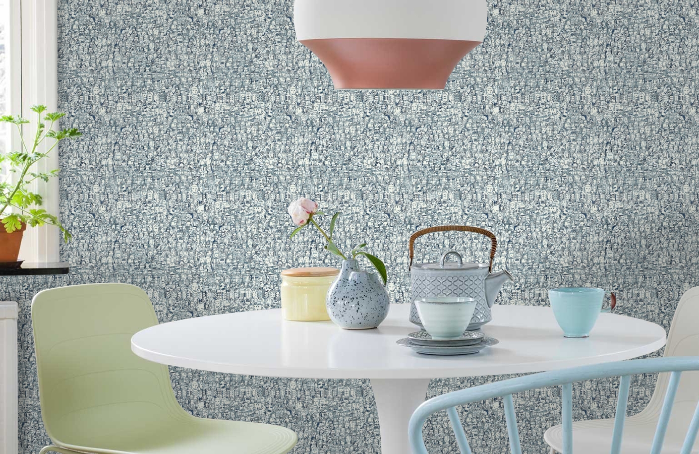 Обои 1995-1 9 фото в интерьере кухни