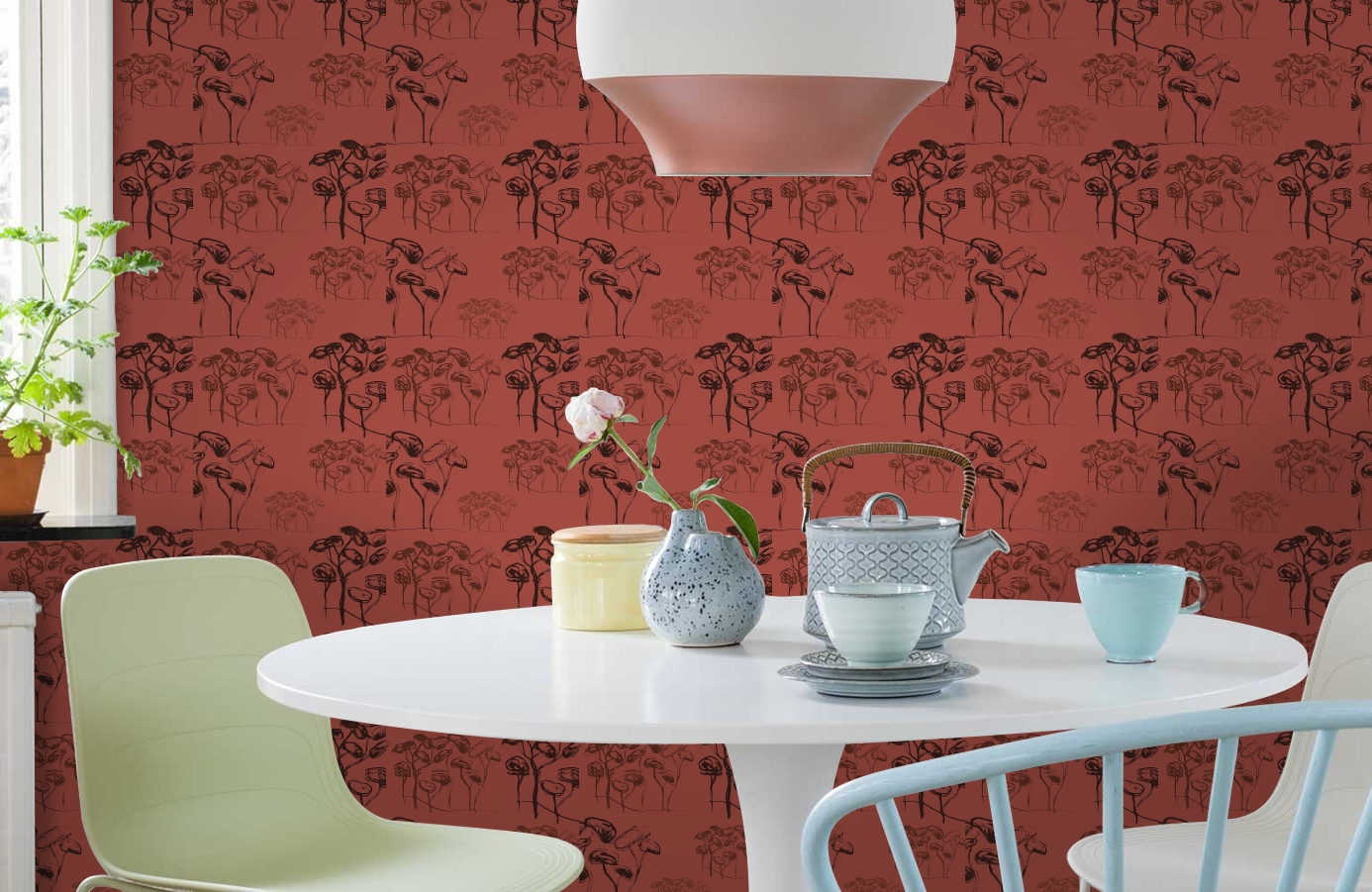 Обои 1996-2 9 фото в интерьере кухни