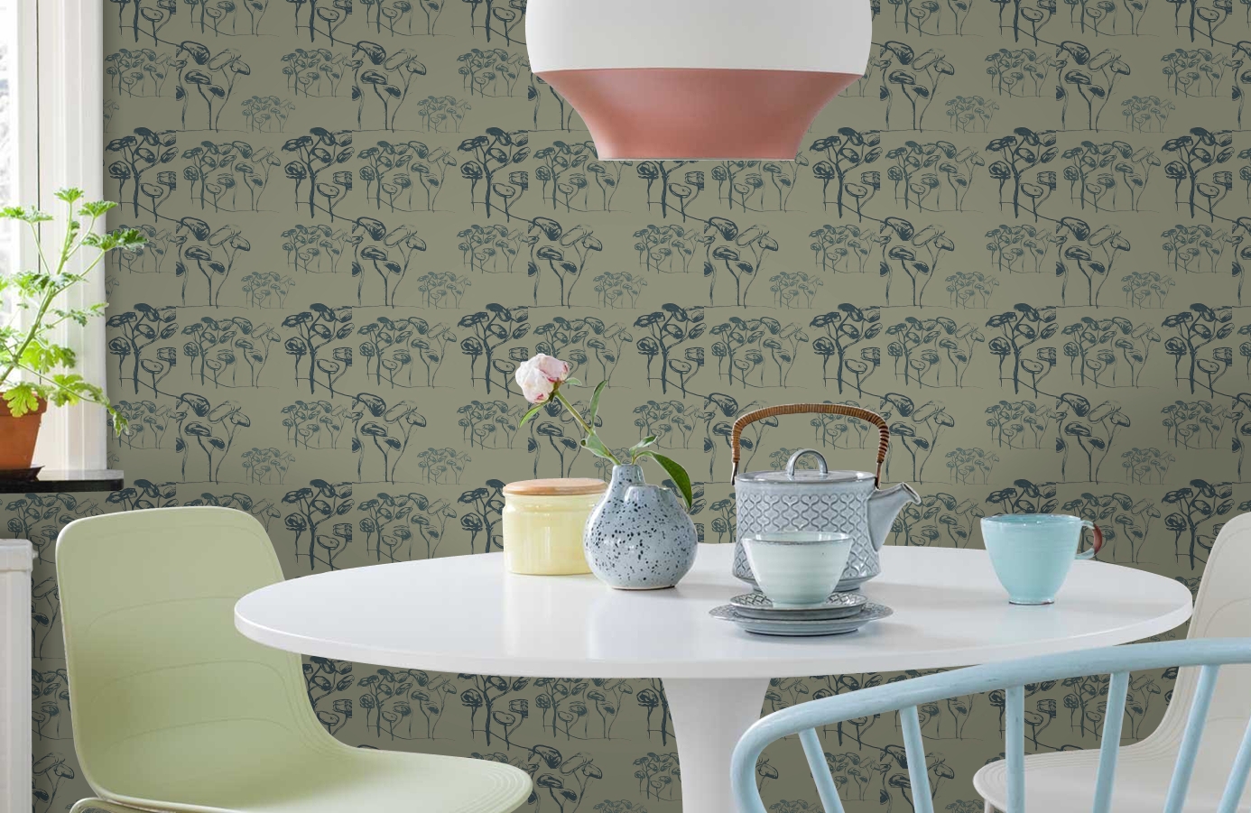 Обои 1996-5 9 фото в интерьере кухни