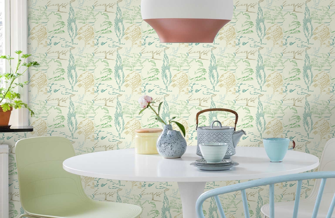 Обои DCFL211667 фото в интерьере кухни