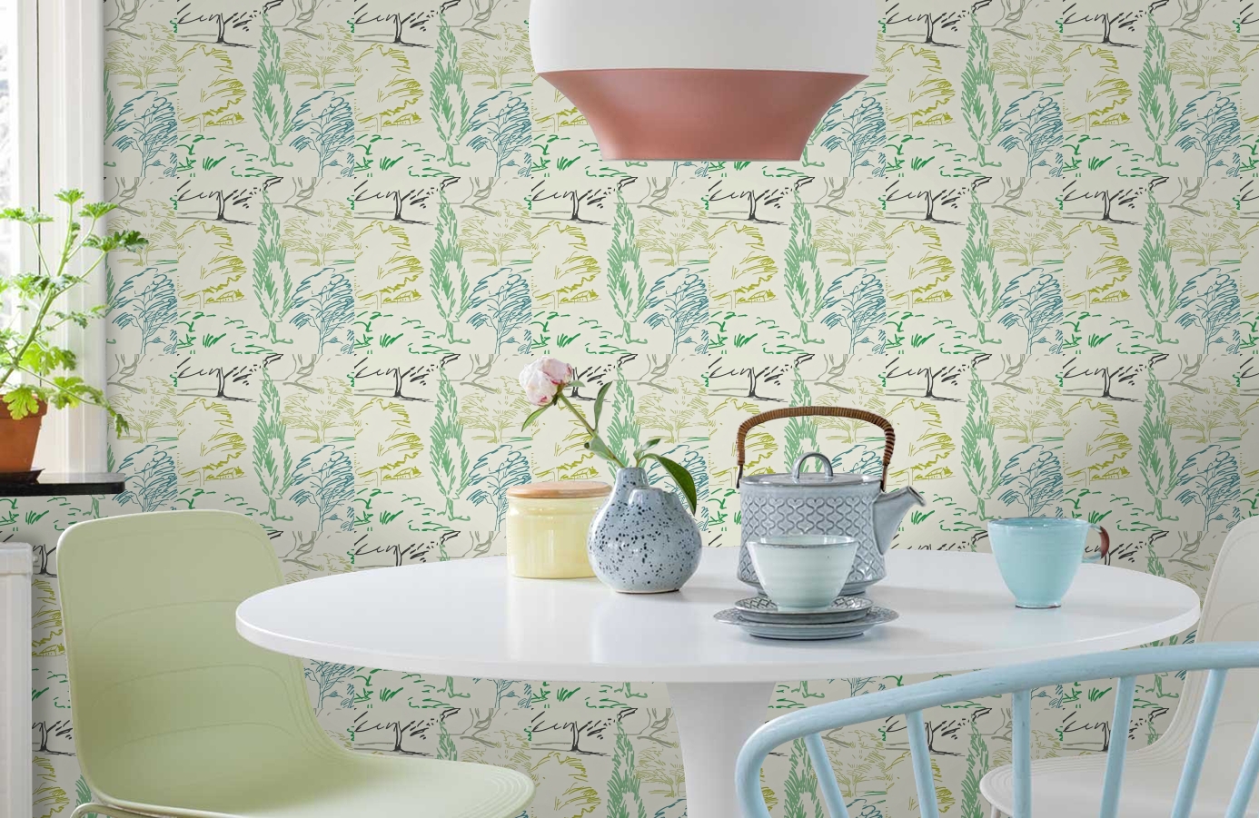 Обои DCFL211671 фото в интерьере кухни